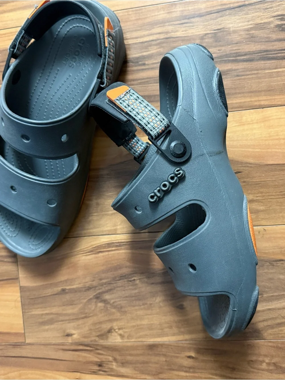 CROCS Men’s Gray with Orange Accents